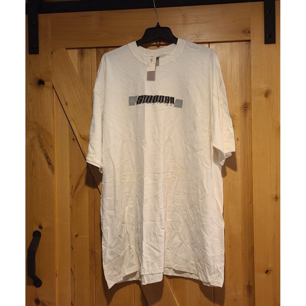 New! Vintage 2000s ?? Nike Size XXL "Swoosh" Spellout White Gray T Shirt